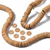 Flat Round Handmade Polymer Clay Beads CLAY-R067-12mm-37-2
