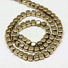Electroplate Non-magnetic Synthetic Hematite Beads Strands G-J172-3x3mm-08-2