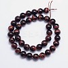 Dyed & Heated Natural Red Tiger Eye Round Bead Strands G-L411-06-8mm-2