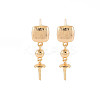 Brass Stud Earring Findings KK-S364-053-1