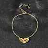 Funny 201 Stainless Steel  Watermelon Link Bracelets BJEW-B128-01G-1
