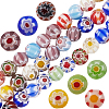 3 Strands Handmade Millefiori Glass Round Bead Strands LAMP-LT0001-16A-1