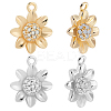 8Pcs 2 Colors Brass Micro Pave Clear Cubic Zirconia Charms KK-BBC0014-87-1