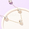 Acrylic Imitation Pearl Oval 304 Stainless Steel Link Chain Necklaces for Women NJEW-F354-02G-2