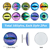 20Pcs 10 Styles Luminous Self Adhesive Glass Eyes Cabochons GGLA-SP0001-06-2