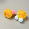 Woolen Crochet Mini Hat with Double Pom Pom Ball DIY-WH0032-56J-2