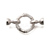 925 Sterling Silver Micro Pave Clear Cubic Zirconia Fold Over Clasps STER-B006-06P-1