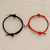 Alloy Heart-shaped Magnetic Braided Rope Bracelets for Couple Girlfriends WG59636-09-1