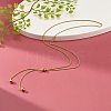 Round Beads Lariat Necklace for Girl Women NJEW-JN03709-2