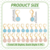 20Pcs Flat Round with Number 0~9 Alloy Enamel Pendant Locking Stitch Markers HJEW-WH00161-3