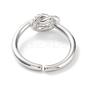 Knot Rack Plating Brass Micro Pave Clear Cubic Zirconia Open Rings RJEW-D020-10P-3