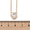Brass Pave Clear Cubic Zirconia Pendant Necklaces for Women NJEW-Z079-02G-03-5