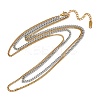 304 Stainless Steel Double Layered Twisted Chain Necklaces for Women NJEW-K288-03GP-3