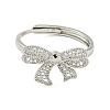Bowknot Brass Adjustable Rings for Women RJEW-M016-09P-3