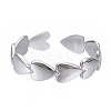 Non-Tarnish 304 Stainless Steel Heart Wrap Open Cuff Ring LS-RJEW-T023-69P-1