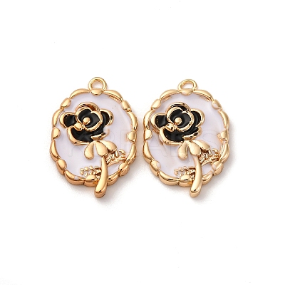 Brass Enamel Pendants KK-Z112-18G-02-1