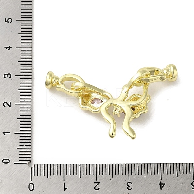 Brass Micro Pave Pink Cubic Zirconia Fold Over Clasps LS-KK-K371-12G-1