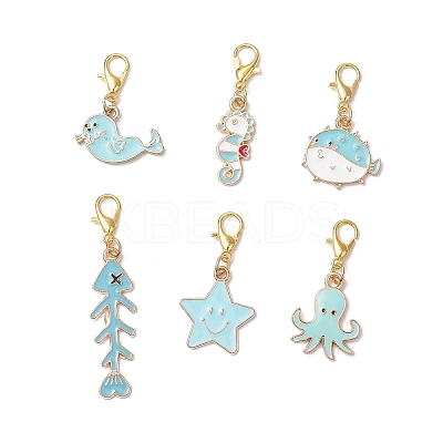 Alloy Enamel Pendant Decorations HJEW-JM03296-1