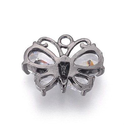 Brass Cubic Zirconia Pendants KK-F809-05B-1
