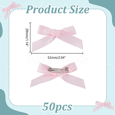 Bowknot Polyester Pins JEWB-WH0010-89C-1