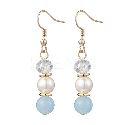 Round Dyed Natural Quartz Dangle Earrings EJEW-JE06778-01-1