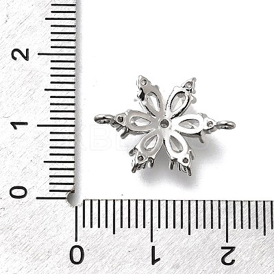 Brass Clear Cubic Zirconia Snowflake Connector Charms LS-KK-Q048-19P-1