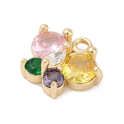 Brass Micro Pave Cubic Zirconia Pendants KK-Z094-16G-01-1