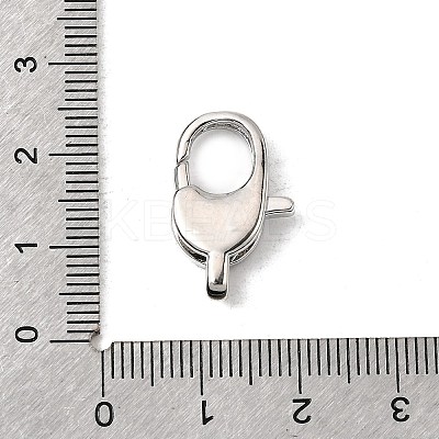 Brass Clear Cubic Zirconia Lobster Claw Clasps KK-Z078-45A-P-1