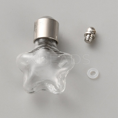 Clear Glass Vial Pendants GLAA-WH0038-58B-1
