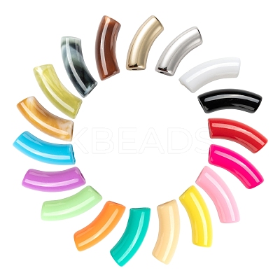 72Pcs 18 Style CCB Plastic & Imitation Gemstone & Opaque Acrylic Beads MACR-LS0001-05A-1