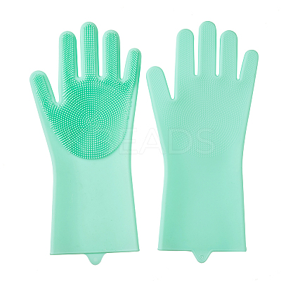 Silicone Dishwashing Gloves AJEW-TA0016-04A-1