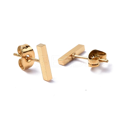 Ion Plating(IP) 304 Stainless Steel Cuboid Stud Earrings for Women X-EJEW-K243-01G-1