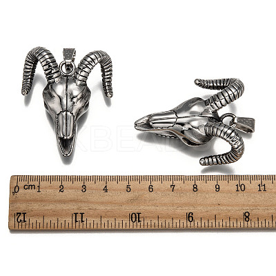 Cattle Skull 304 Stainless Steel Big Pendants X-STAS-M206-100AS-1