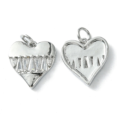 Rack Plating Brass Micro Pave Cubic Zirconia Pendants KK-K332-02P-1