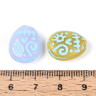 Painted Glass Beads GLAA-T025-53M-02-1
