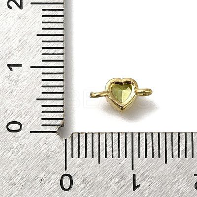 Rack Plating Brass Cubic Zirconia Heart Links Connector Charms KK-M014-01B-G-1