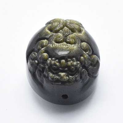 Natural Golden Sheen Obsidian Beads G-P360-02-1