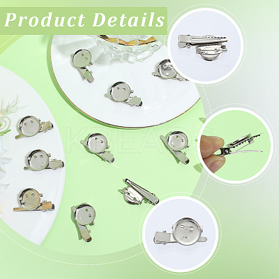 30Pcs Iron Brooch Frame Cabochon Settings IFIN-SC0001-99-1