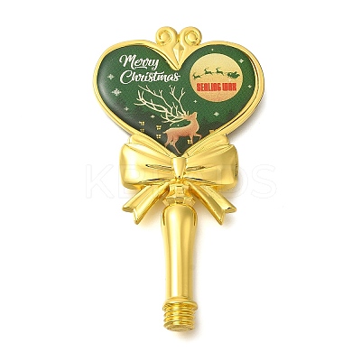 Christmas Deer Print Brass & Resin Wax Stamp Handles LS-AJEW-A058-02A-1