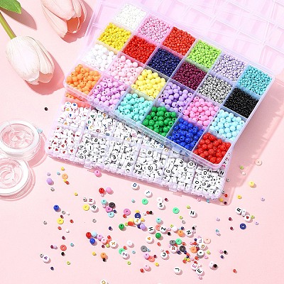 DIY Glass & Acrylic & Polymer Clay Beads Bracelets Making Kits DIY-FS0007-93-1