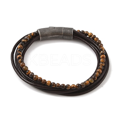 Braided Microfiber Leather Multi-strand Bracelets BJEW-B096-16B-1
