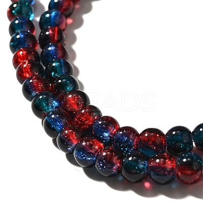 Crackle Glass Beads Strands CCG-C002-6mm-10-1