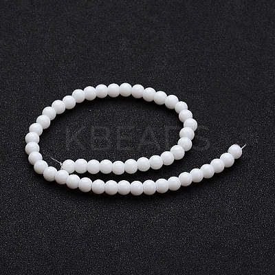 Opaque Color Glass Round Bead Strands GLAA-I026-4mm-02-1