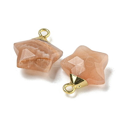 Natural Sunstone Pendants G-P540-01G-09-1