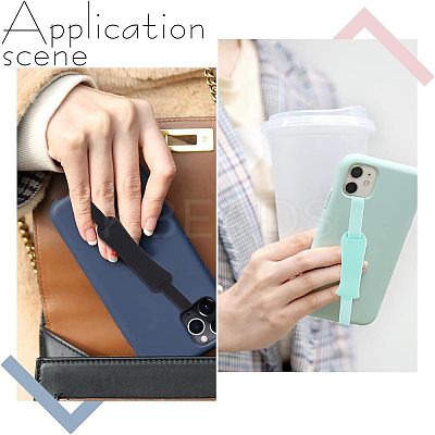 4 Sets 4 Colors Wrist Strap Hand Lanyard Silicone Elastic Moblie Straps AJEW-OC0003-16-1