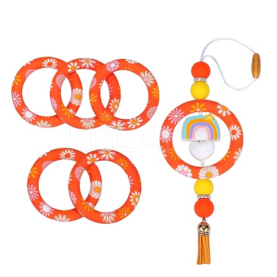 5Pcs Ring Food Grade Eco-Friendly Silicone Beads JX893K-1
