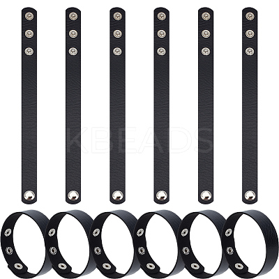18Pcs PU Leather Snap Bracelets for Women Men BJEW-CY0001-13B-1