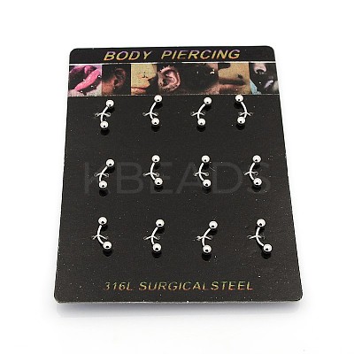 Tarnish Resistant 316L Surgical Stainless Steel Eyebrow Rings AJEW-P002-09-1