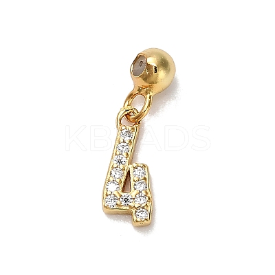 925 Sterling Silver Micro Pave Clear Cubic Zirconia European Dangle Charms STER-A045-01G-4-1