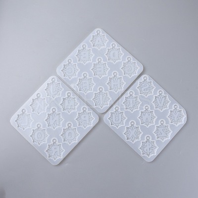 26 Letters & Ampersand Flower Pendant Silicone Mold DIY-O008-01-1